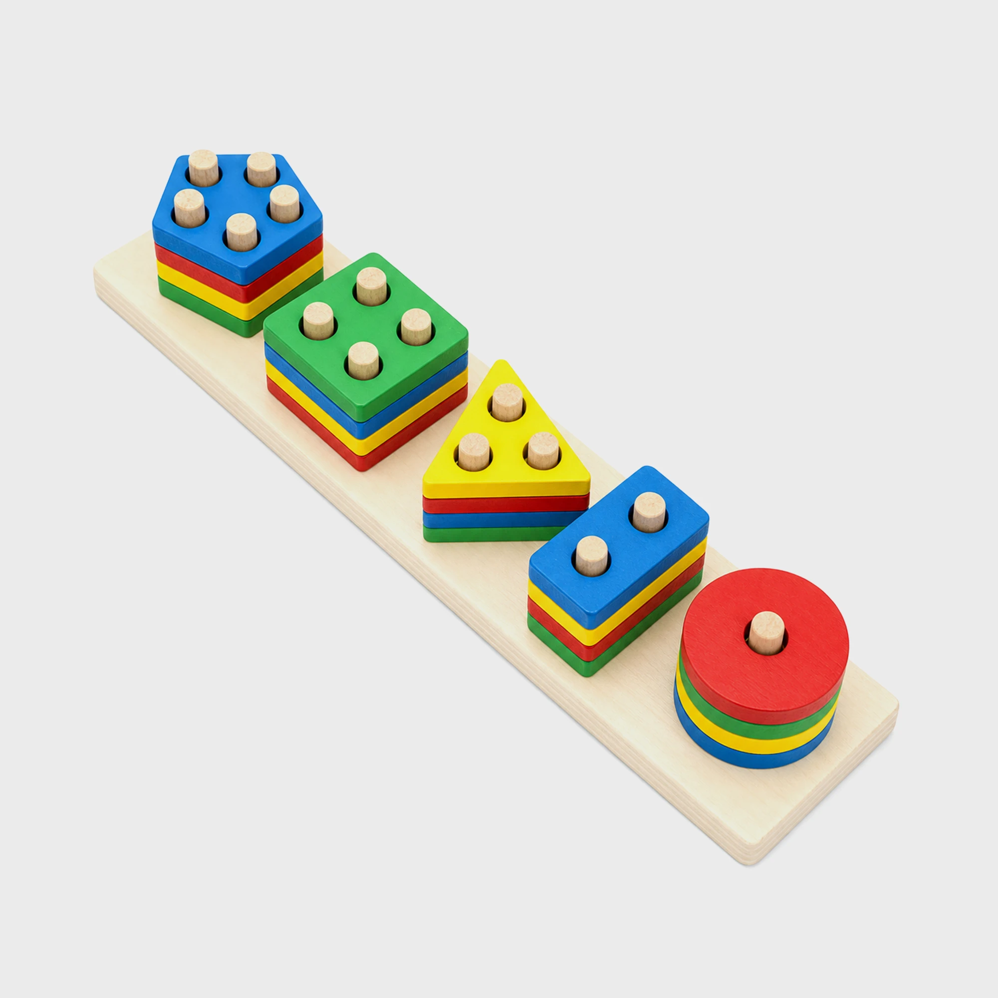 KiddoPlay Basic Wooden Geometric Peg Puzzle - DKT2001